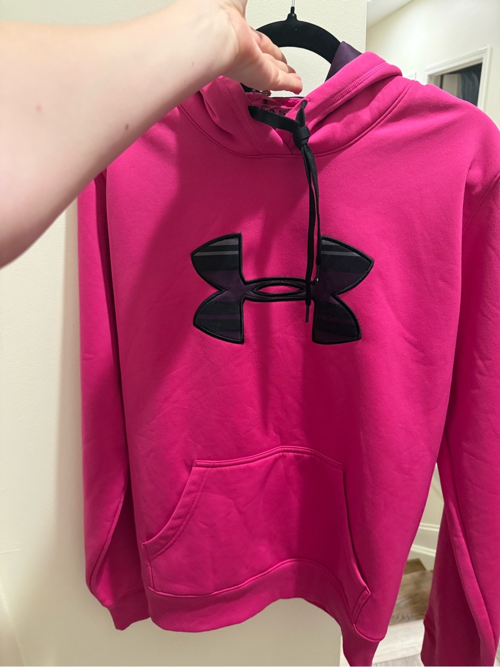 Under Armour Hot Pink Hoodie with Black Accents